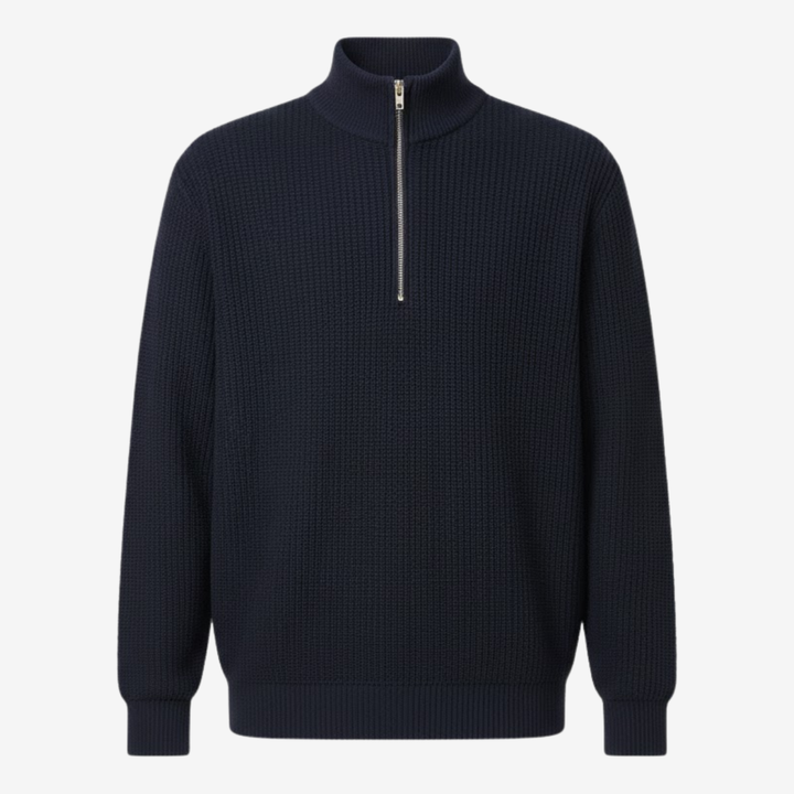 VALERIQUE | Pull Homme en Maille Demi-Zip – Style Intemporel