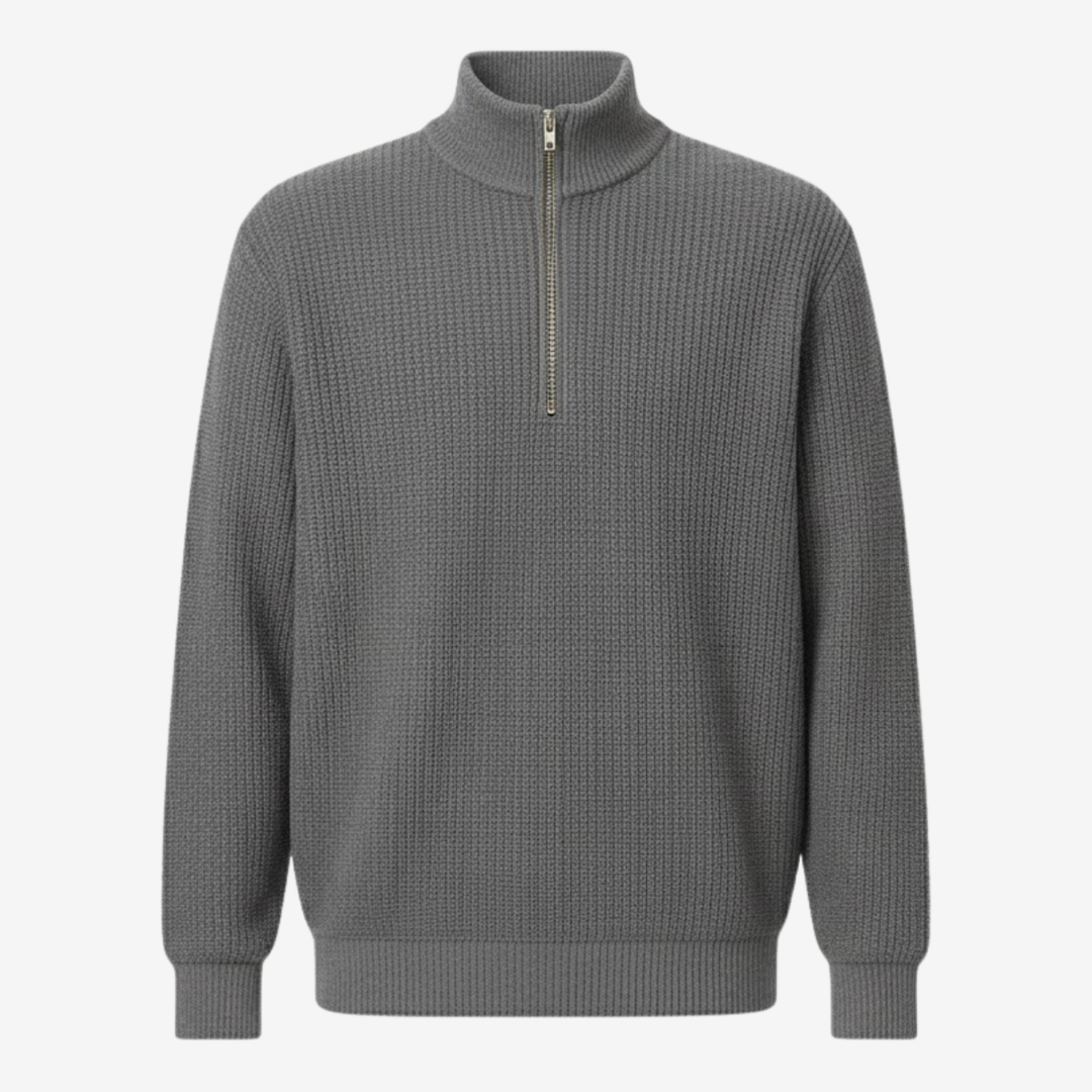 VALERIQUE | Pull Homme en Maille Demi-Zip – Style Intemporel