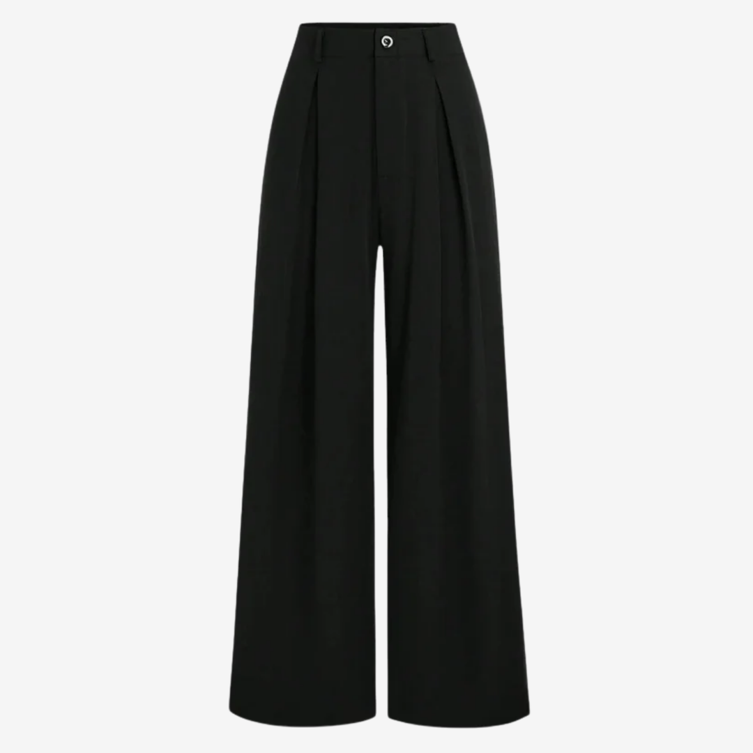 VALERIQUE | Pantalon Large Plissé Jacquard pour Femme – Élégance Fluide