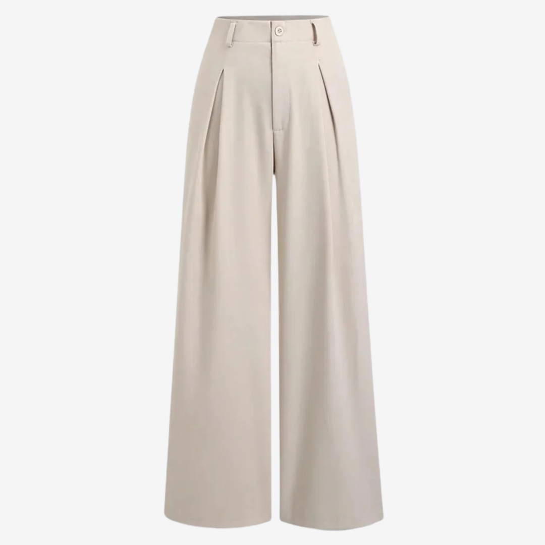 VALERIQUE | Pantalon Large Plissé Jacquard pour Femme – Élégance Fluide