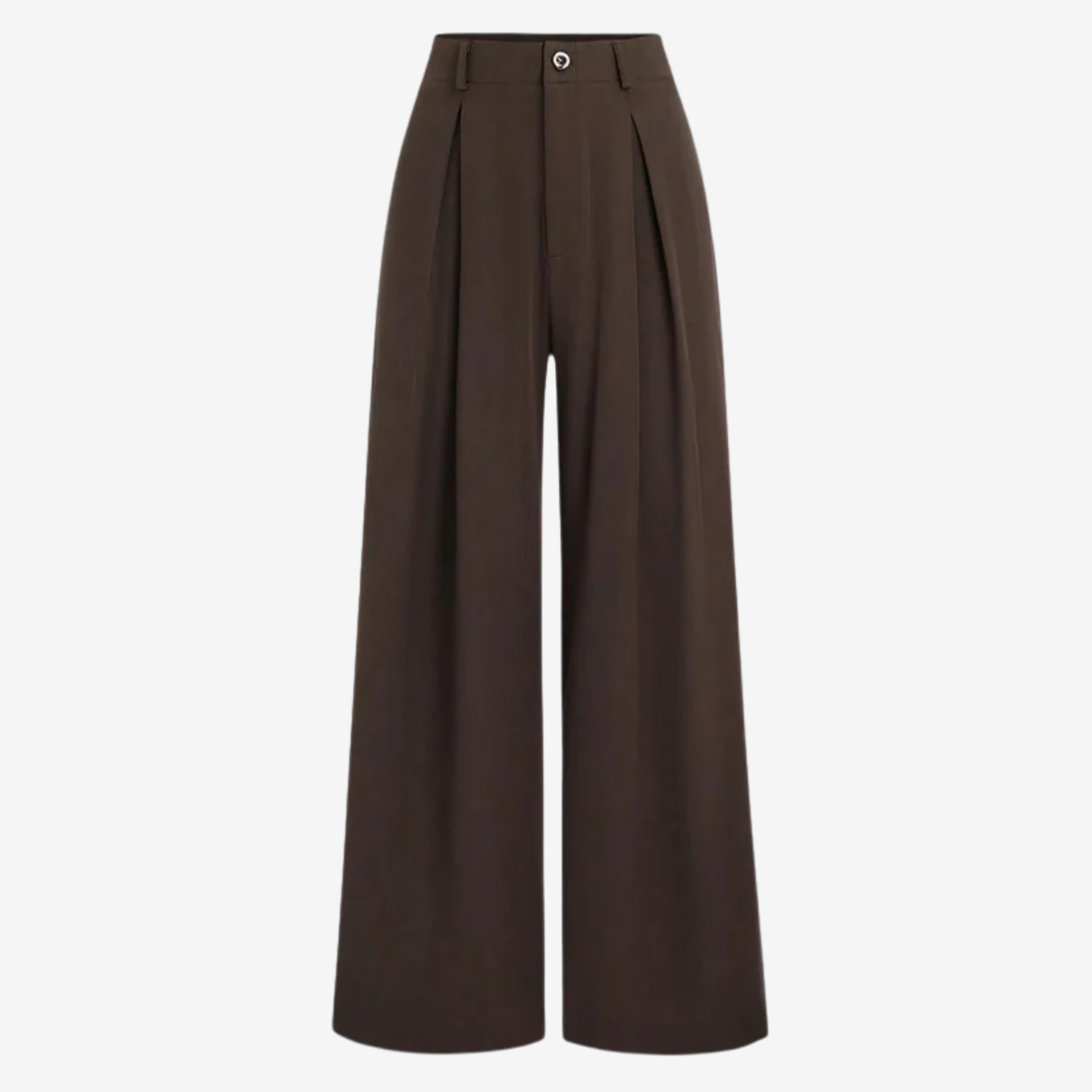 VALERIQUE | Pantalon Large Plissé Jacquard pour Femme – Élégance Fluide