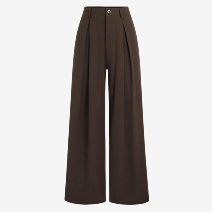 VALERIQUE | Pantalon Large Plissé Jacquard pour Femme – Élégance Fluide