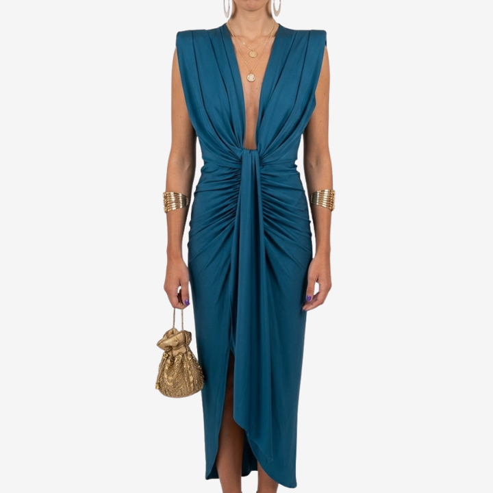 VALERIQUE | Robe Midi Plissée en Coton Léger pour Femme – Taille Marquée