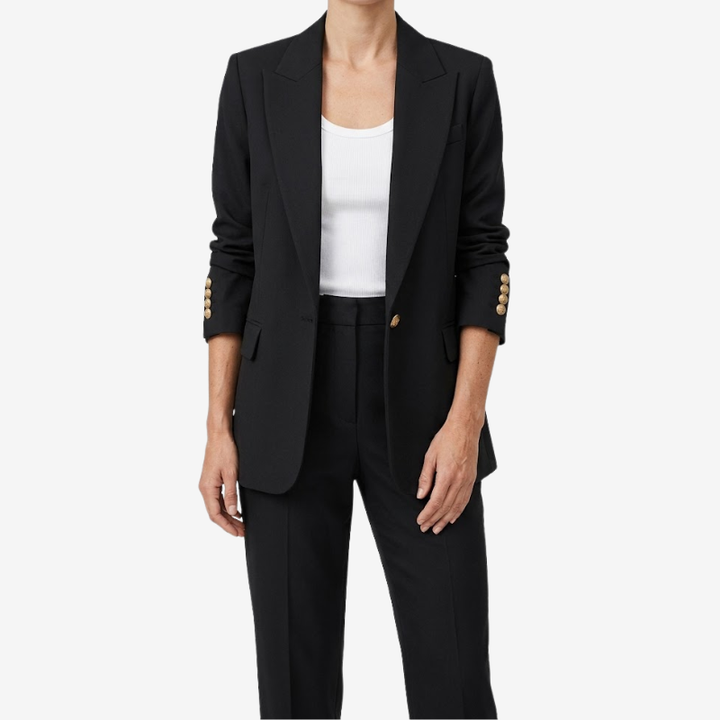 VALERIQUE | Ensemble Blazer et Pantalon en Coton Léger pour Femme – Coupe Structurée