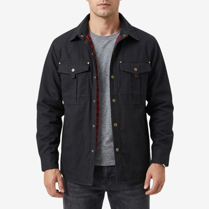 VALERIQUE | Veste Cargo en Coton pour Homme – Col Revers et Coupe Classique