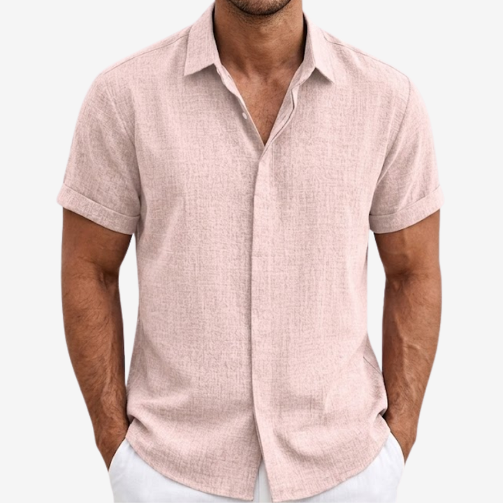 VALERIQUE | Chemise en Lin pour Homme – Manches Courtes et Coupe Ample