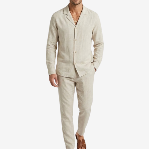VALERIQUE | Ensemble Chemise et Pantalon en Lin pour Homme