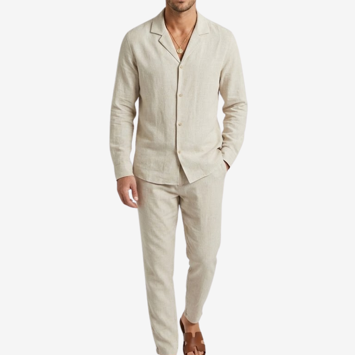 VALERIQUE | Ensemble Chemise et Pantalon en Lin pour Homme