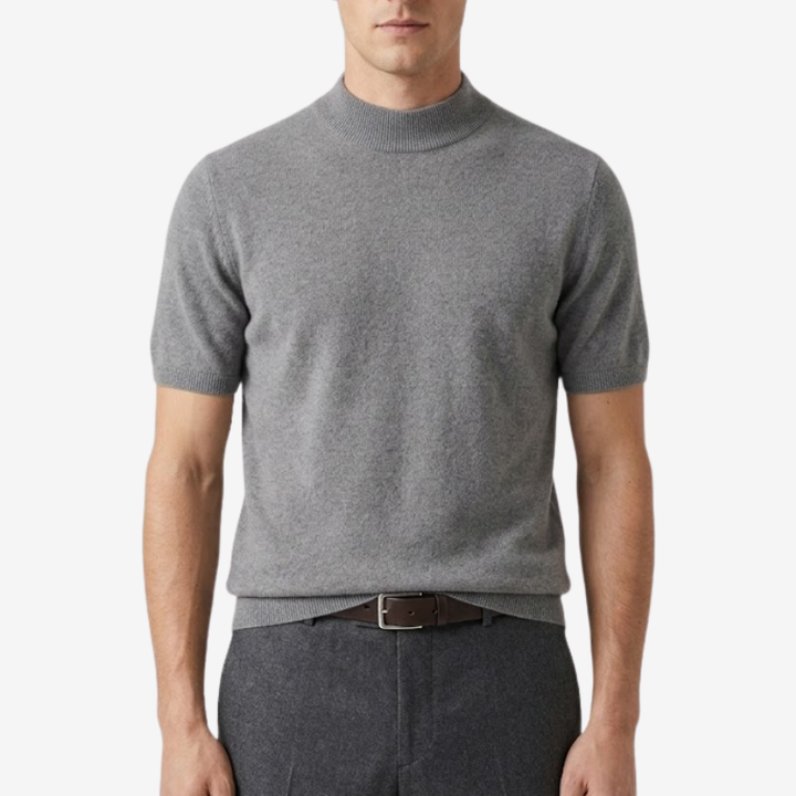VALERIQUE | T-Shirt Col Montant en Laine pour Homme – Coupe Ajustée