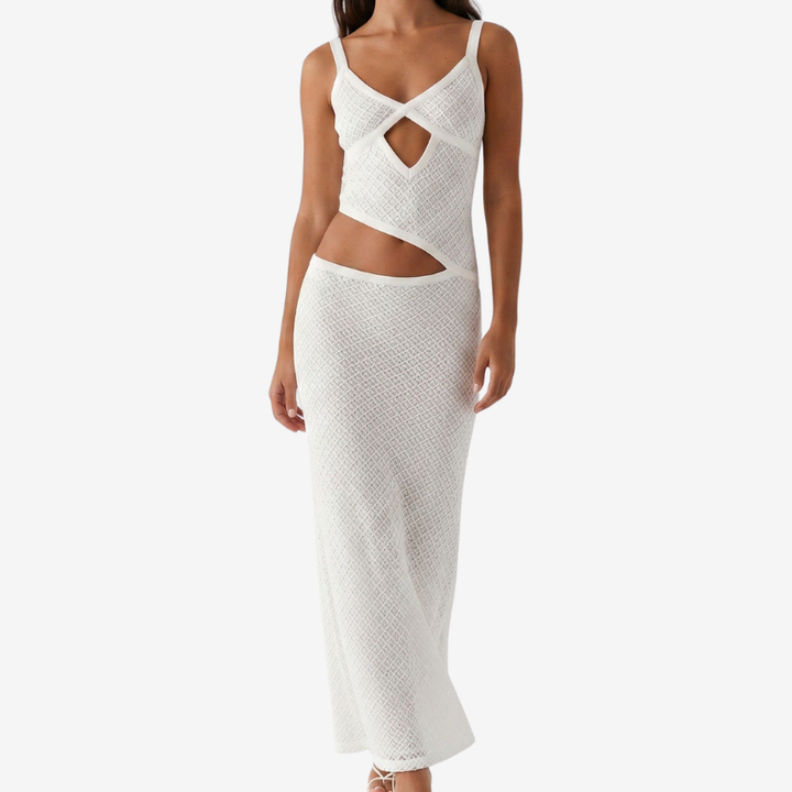 VALERIQUE | Robe Longue à Découpes pour Femme – Coupe Ajustée