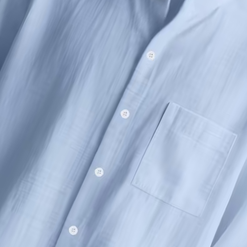 VALERIQUE | Chemise en Lin pour Homme – Manches Longues et Col Officier Coupe Classique