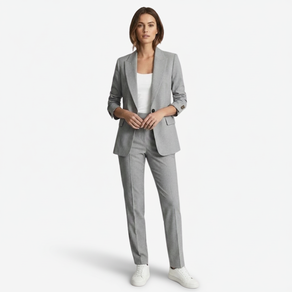 VALERIQUE | Ensemble Blazer et Pantalon en Coton Léger pour Femme – Coupe Structurée