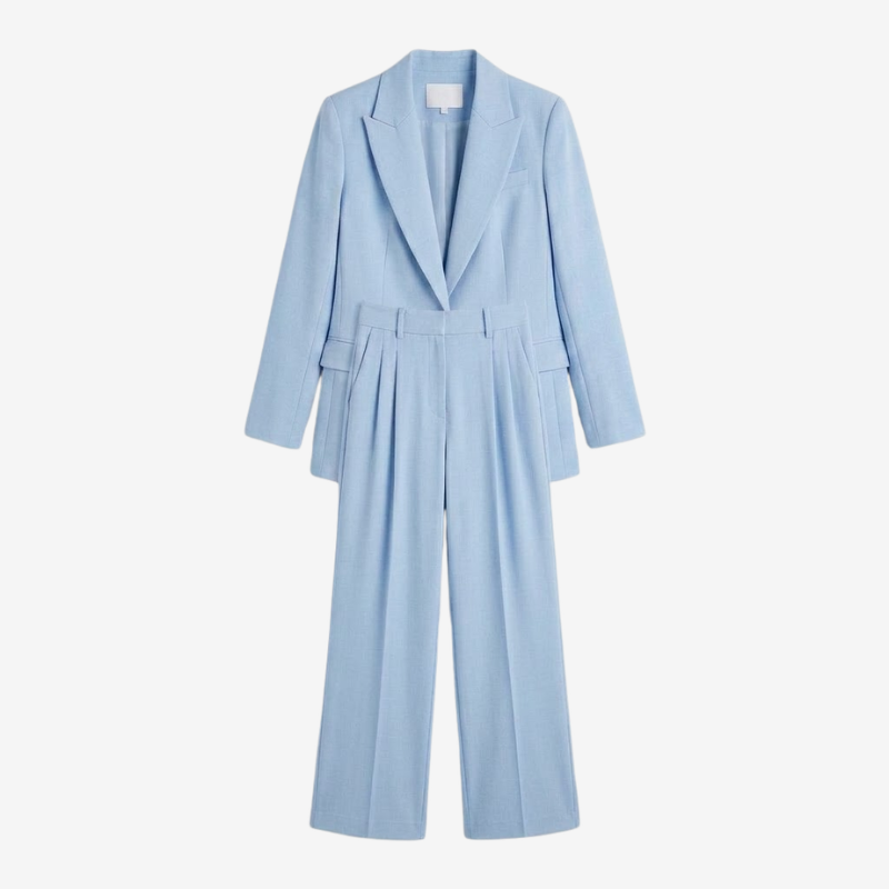 VALERIQUE | Ensemble Blazer et Pantalon en Coton Léger pour Femme – Coupe Structurée