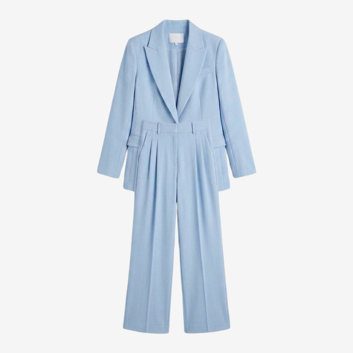 VALERIQUE | Ensemble Blazer et Pantalon en Coton Léger pour Femme – Coupe Structurée