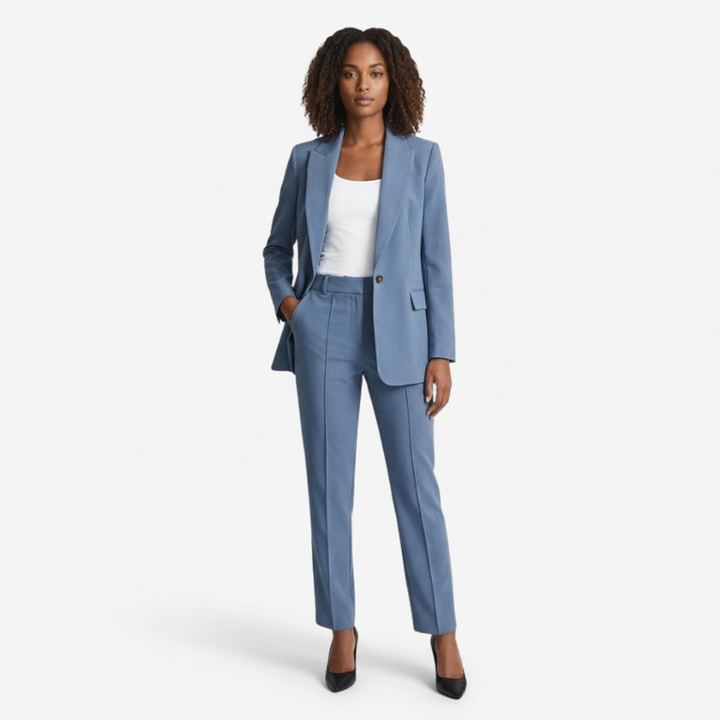 VALERIQUE | Ensemble Blazer et Pantalon en Coton Léger pour Femme – Coupe Structurée