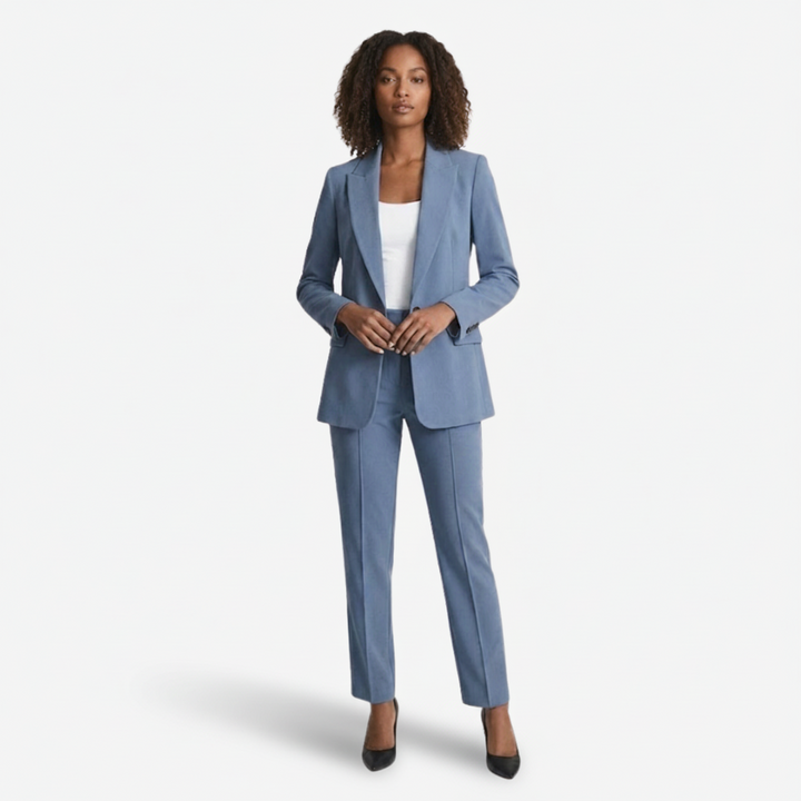 VALERIQUE | Ensemble Blazer et Pantalon en Coton Léger pour Femme – Coupe Structurée