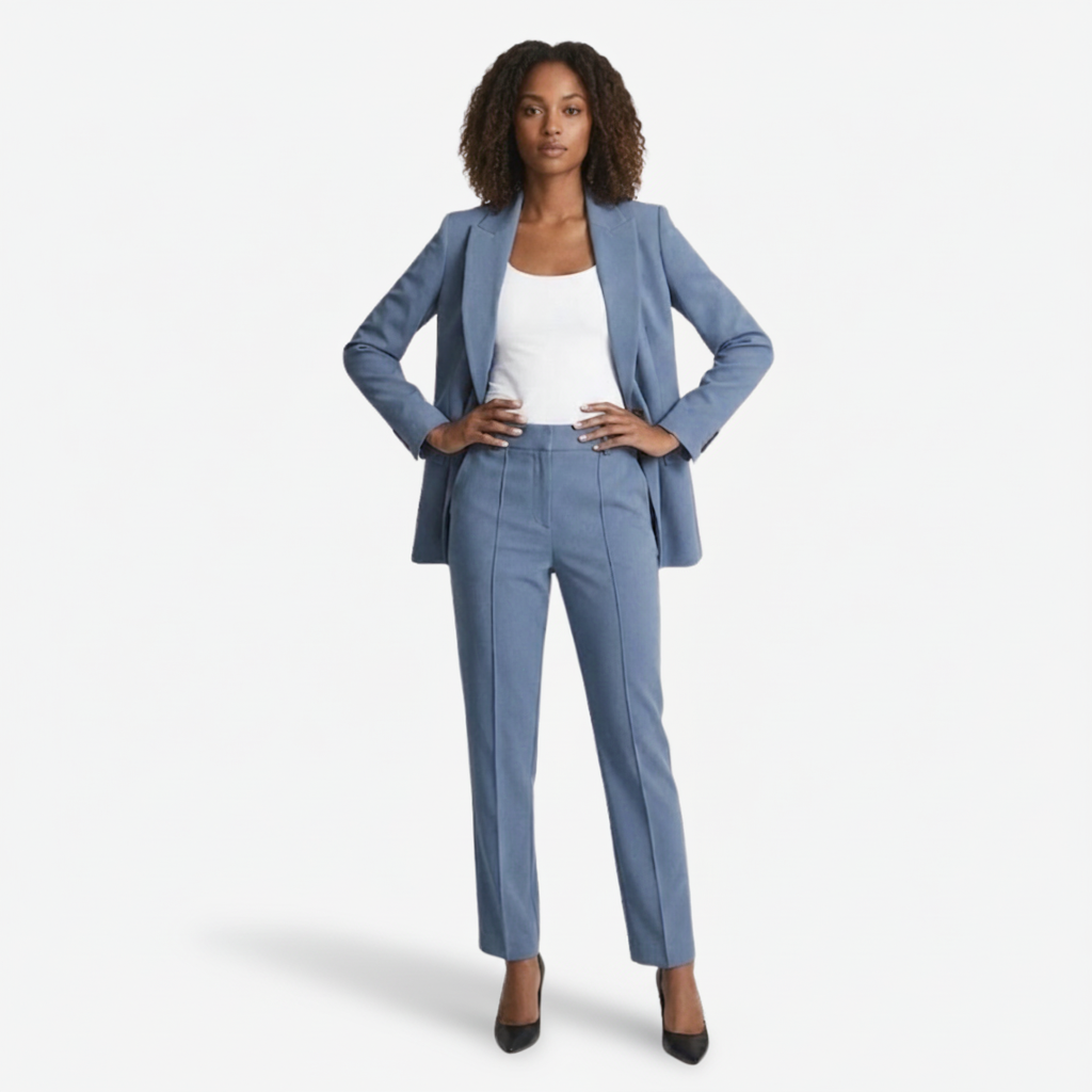 VALERIQUE | Ensemble Blazer et Pantalon en Coton Léger pour Femme – Coupe Structurée
