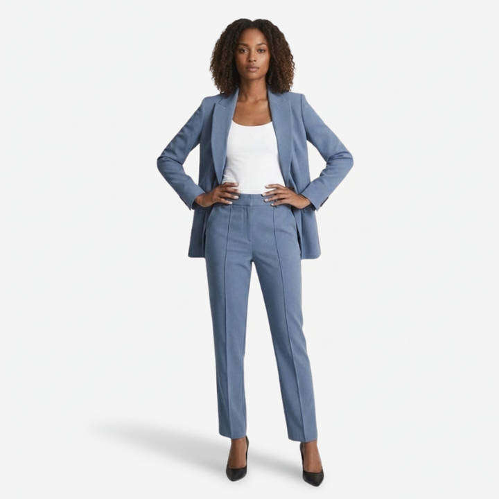 VALERIQUE | Ensemble Blazer et Pantalon en Coton Léger pour Femme – Coupe Structurée