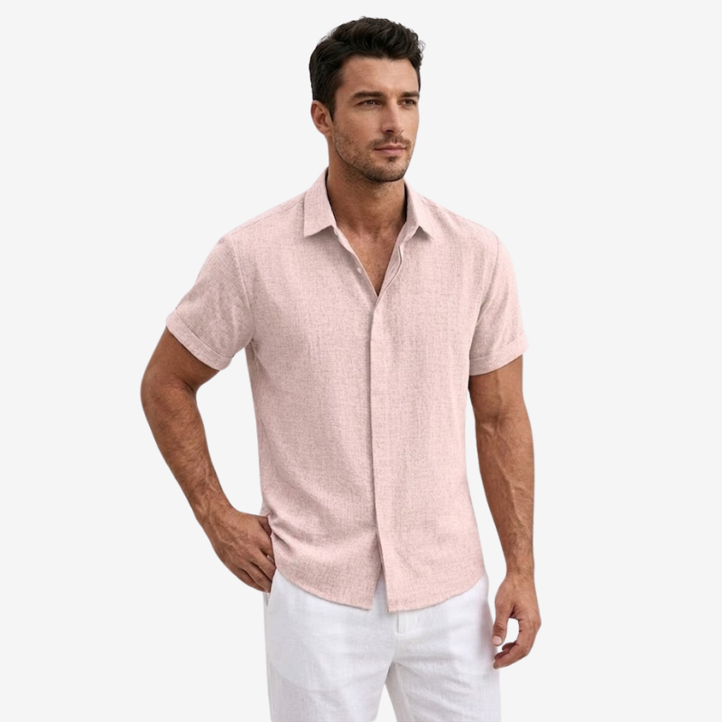 VALERIQUE | Chemise en Lin pour Homme – Manches Courtes et Coupe Ample