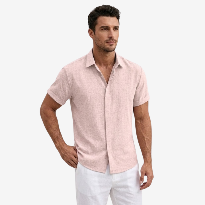 VALERIQUE | Chemise en Lin pour Homme – Manches Courtes et Coupe Ample