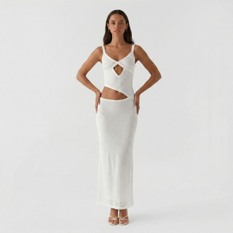 VALERIQUE | Robe Longue à Découpes pour Femme – Coupe Ajustée