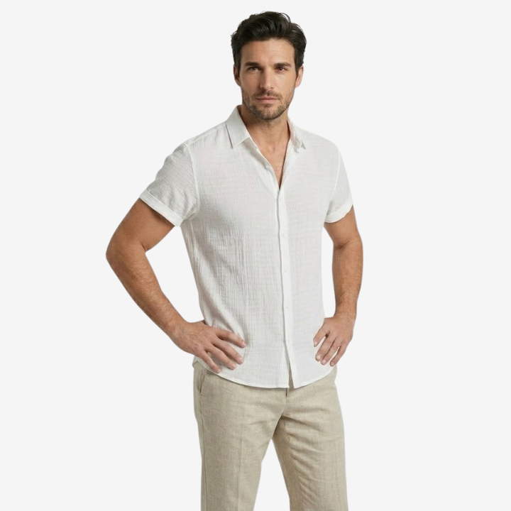 VALERIQUE | Chemise en Coton pour Homme – Manches Courtes et Coupe Classique