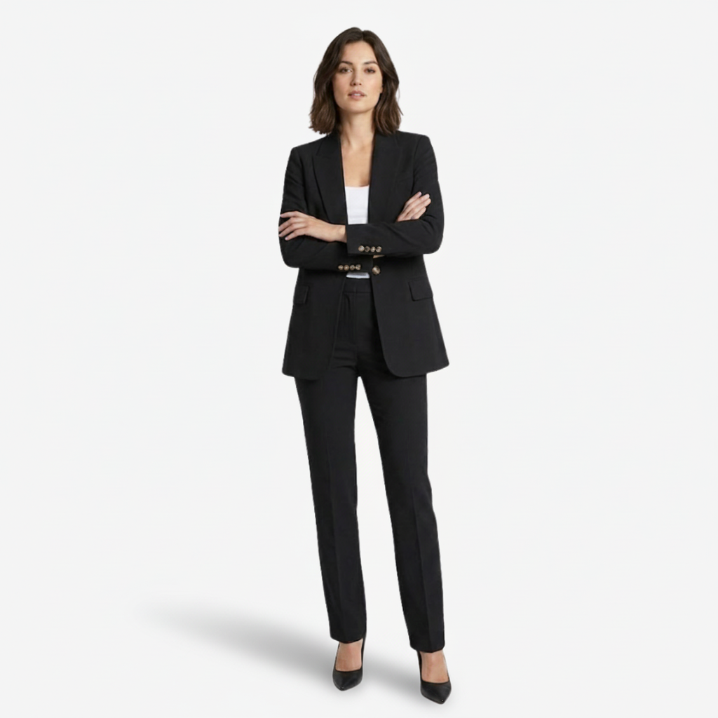 VALERIQUE | Ensemble Blazer et Pantalon en Coton Léger pour Femme – Coupe Structurée