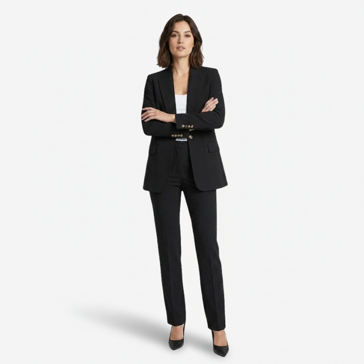 VALERIQUE | Ensemble Blazer et Pantalon en Coton Léger pour Femme – Coupe Structurée