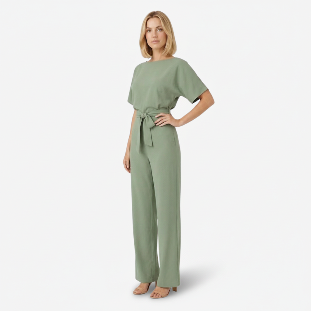 VALERIQUE | Combinaison en Coton Léger pour Femme – Taille Marquée et Jambes Larges