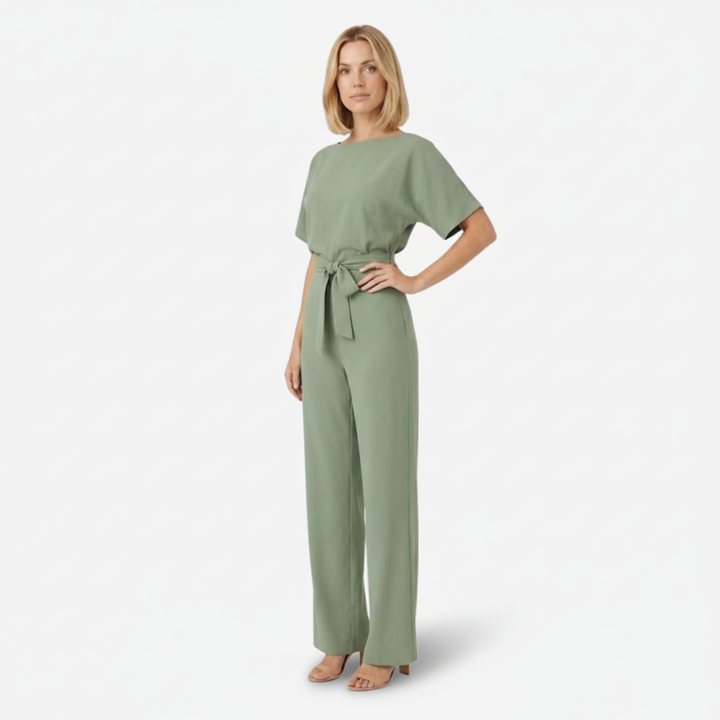 VALERIQUE | Combinaison en Coton Léger pour Femme – Taille Marquée et Jambes Larges