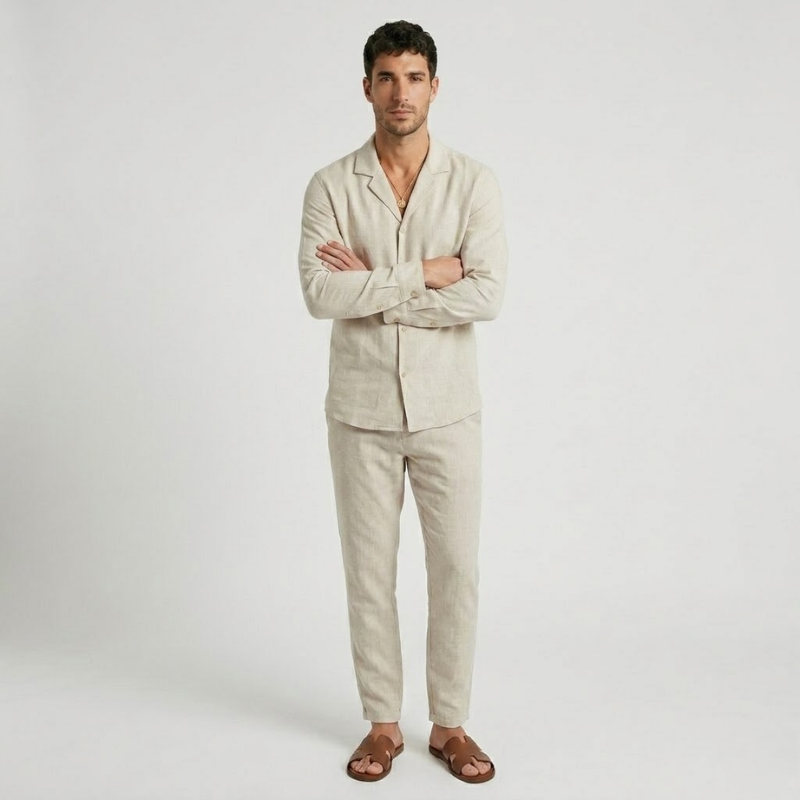 VALERIQUE | Ensemble Chemise et Pantalon en Lin pour Homme