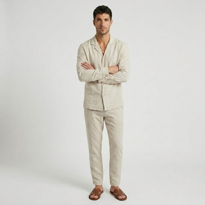 VALERIQUE | Ensemble Chemise et Pantalon en Lin pour Homme
