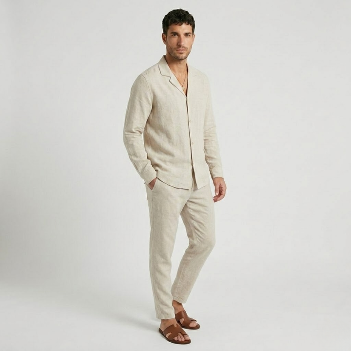 VALERIQUE | Ensemble Chemise et Pantalon en Lin pour Homme