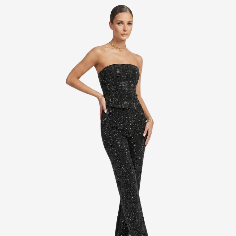 VALERIQUE | Ensemble Bustier et Pantalon en Coton Léger pour Femme – Coupe Ajustée