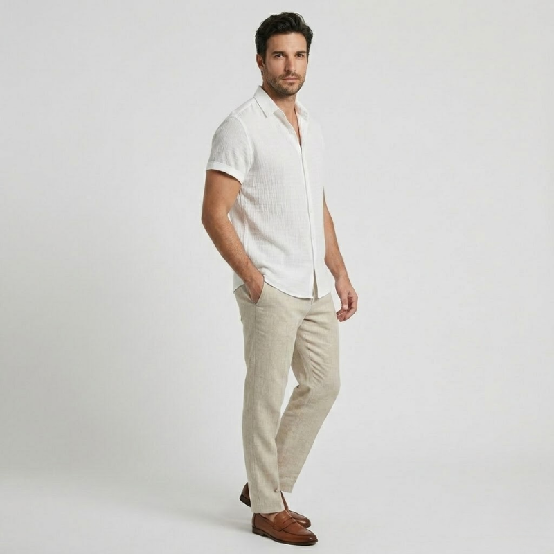 VALERIQUE | Chemise en Coton pour Homme – Manches Courtes et Coupe Classique