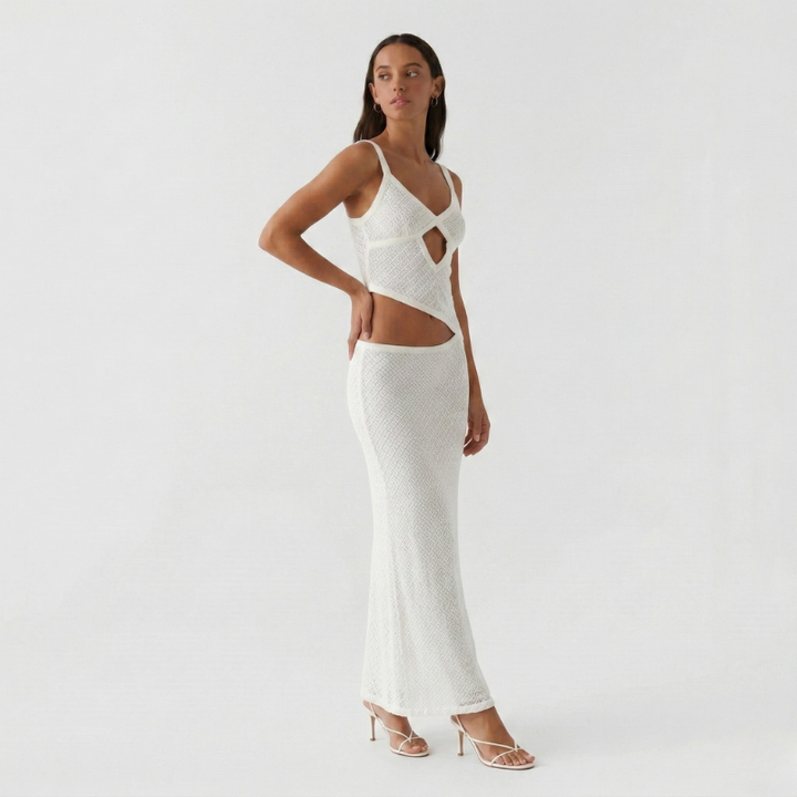 VALERIQUE | Robe Longue à Découpes pour Femme – Coupe Ajustée
