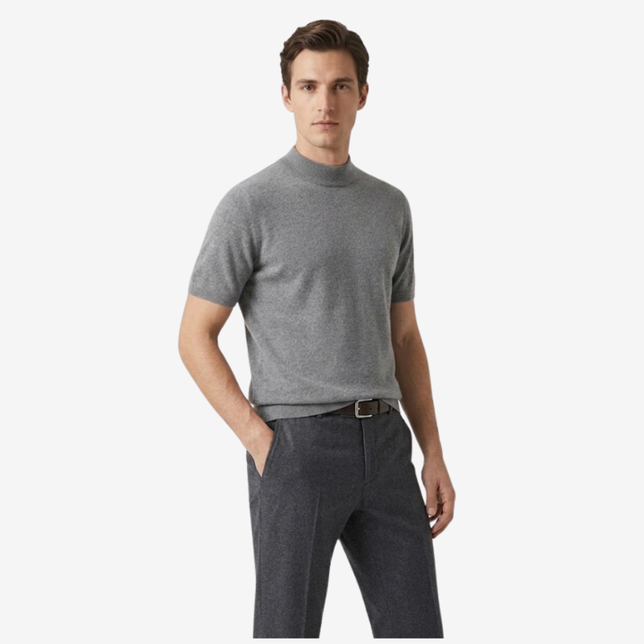 VALERIQUE | T-Shirt Col Montant en Laine pour Homme – Coupe Ajustée