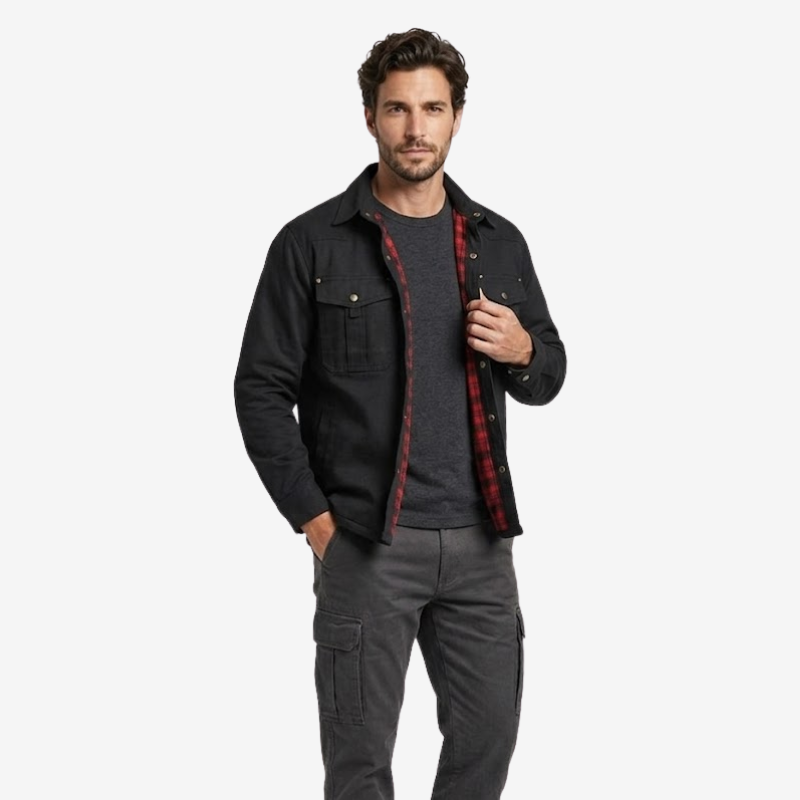 VALERIQUE | Veste Cargo en Coton pour Homme – Col Revers et Coupe Classique