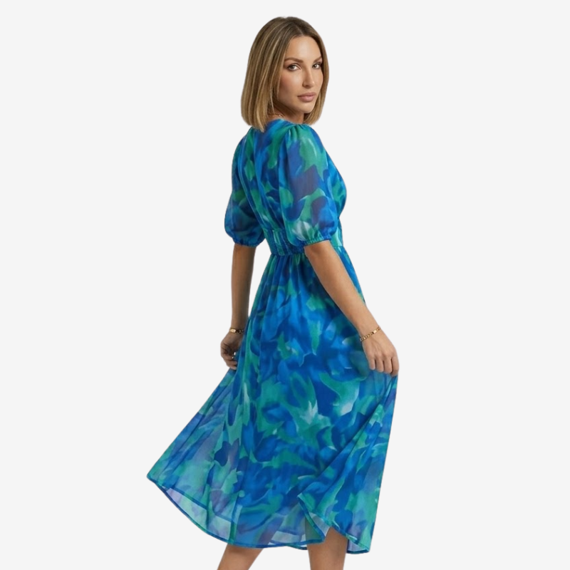 VALERIQUE | Robe à Col V en Coton Léger pour Femme – Taille Marquée