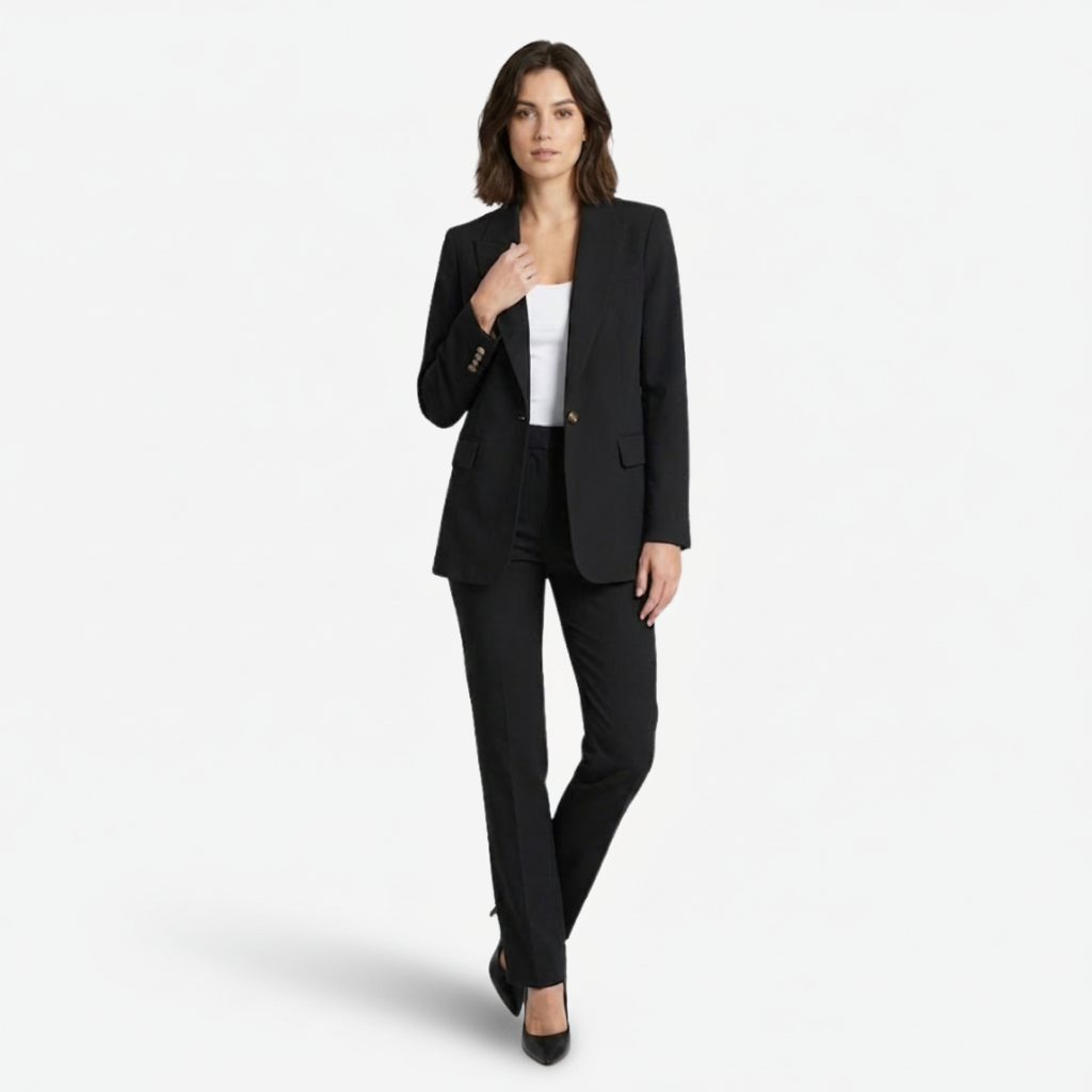 VALERIQUE | Ensemble Blazer et Pantalon en Coton Léger pour Femme – Coupe Structurée