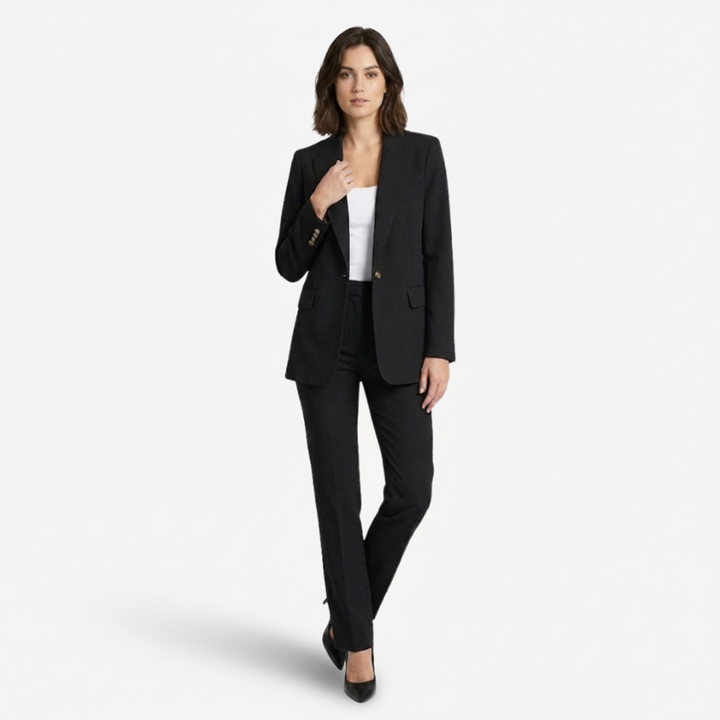 VALERIQUE | Ensemble Blazer et Pantalon en Coton Léger pour Femme – Coupe Structurée
