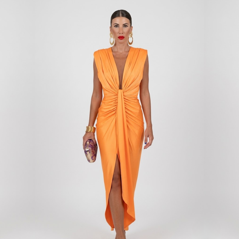 VALERIQUE | Robe Midi Plissée en Coton Léger pour Femme – Taille Marquée
