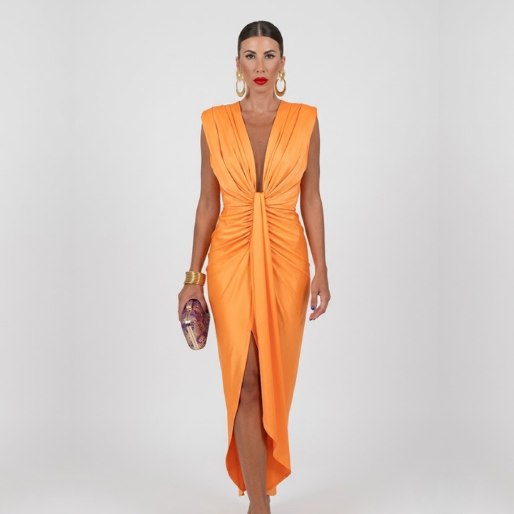 VALERIQUE | Robe Midi Plissée en Coton Léger pour Femme – Taille Marquée