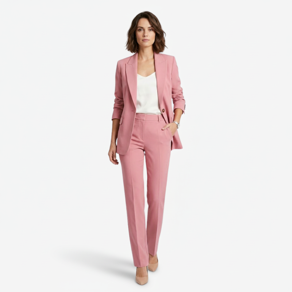 VALERIQUE | Ensemble Blazer et Pantalon en Coton Léger pour Femme – Coupe Structurée