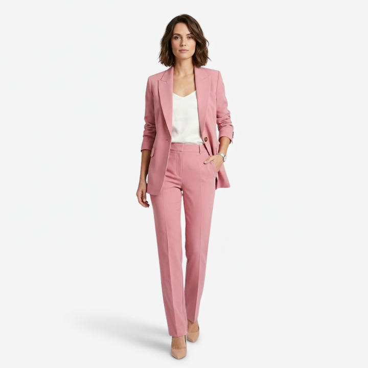 VALERIQUE | Ensemble Blazer et Pantalon en Coton Léger pour Femme – Coupe Structurée