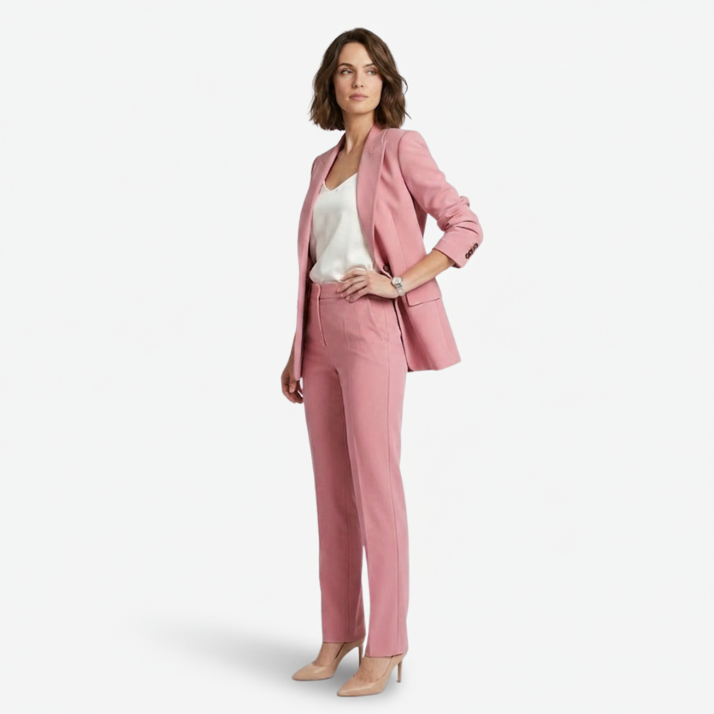 VALERIQUE | Ensemble Blazer et Pantalon en Coton Léger pour Femme – Coupe Structurée