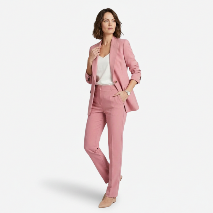 VALERIQUE | Ensemble Blazer et Pantalon en Coton Léger pour Femme – Coupe Structurée