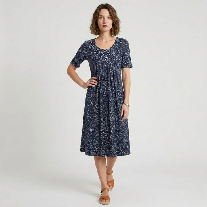 VALERIQUE | Robe Midi Fleurie pour Femme – Manches Courtes