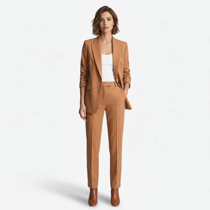 VALERIQUE | Ensemble Blazer et Pantalon en Coton Léger pour Femme – Coupe Structurée