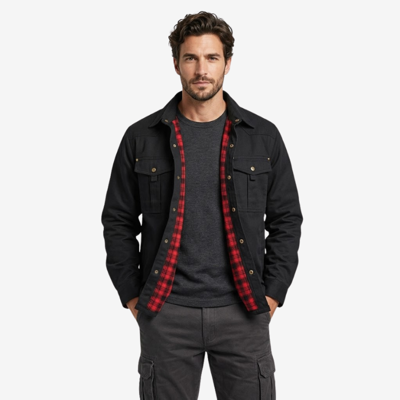 VALERIQUE | Veste Cargo en Coton pour Homme – Col Revers et Coupe Classique